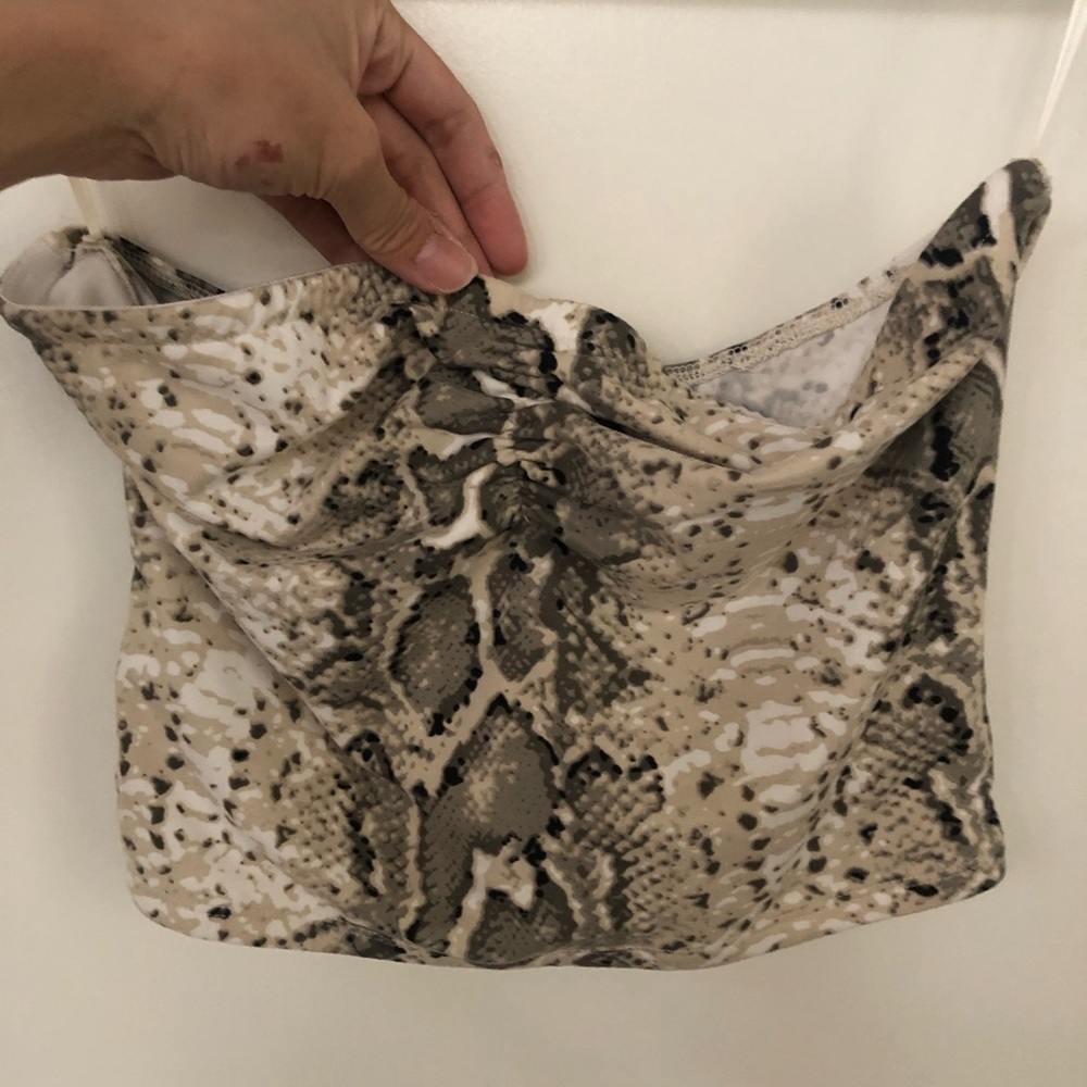 Faux snake skin crop top
